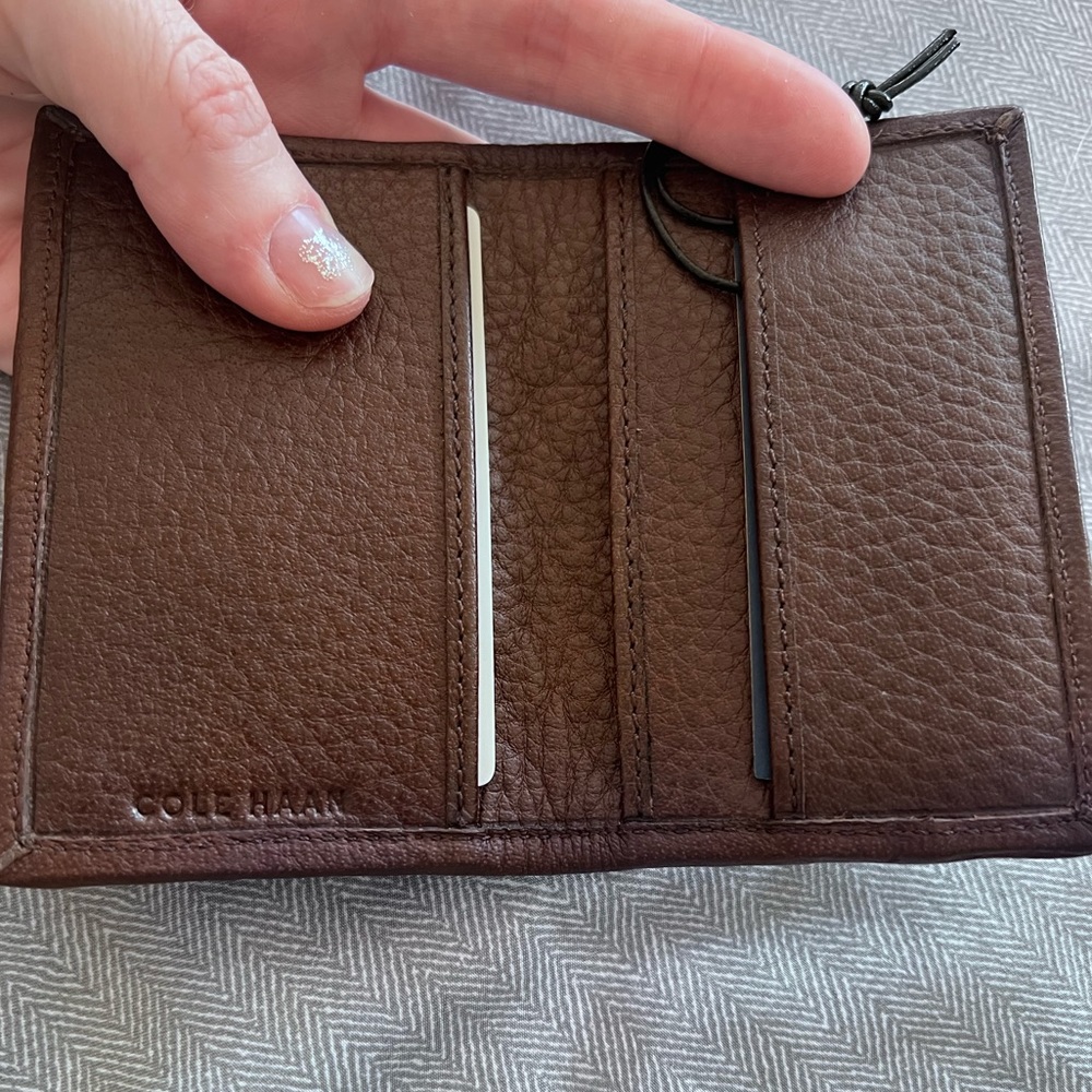 Cole Haan Brown Leather Card Case Card Holder NWT